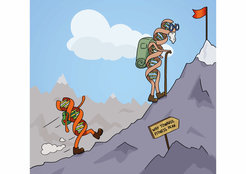 Der Weg zum Fitness Gipfel. Je jünger die Gene desto schneller passen sie sich an.