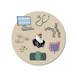 Logo des Clinician Scientist-Programm in Evolutionärer Medizin (CSEM), welches von der Deutschen Forschungsgemeinschaft (DFG) gefördert wird und insbesondere die weitere Verwurzelung evolutionsbiologischer Prinzipien in der medizinischen Forschung zum Ziel hat.